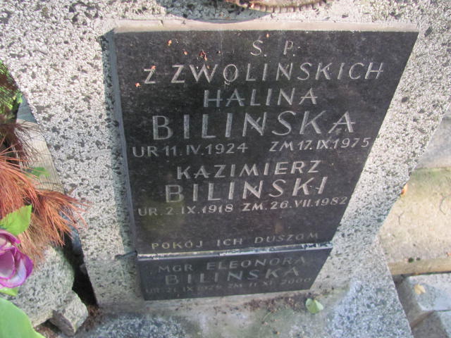 Halina Bilińska 1924 Kraków-Salwator - Grobonet - Wyszukiwarka osób pochowanych